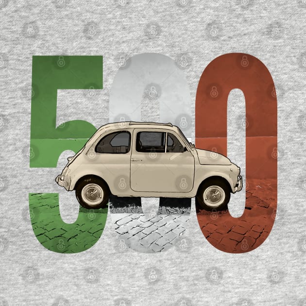 A Classic Fiat 500 on White by CACreative